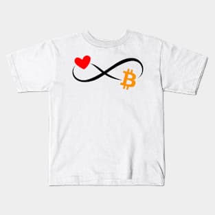 Bitcoin infitiny heart Kids T-Shirt